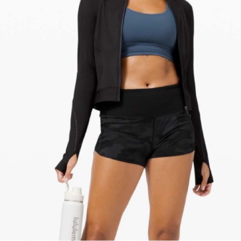Lululemon Speed Up Short High-Rise 2.5"
 Black Camo Women's Shorts